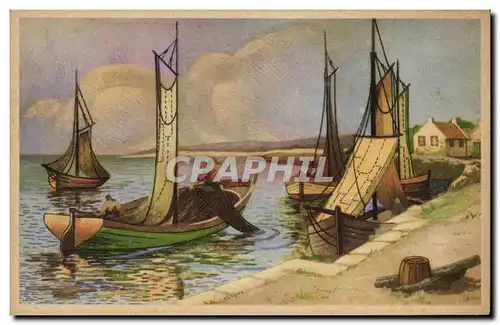 Cartes postales Fantaisie Illustrateur Bateaux