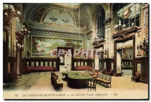 Cartes postales Casino Monte Carlo La salle de Trente et Quarante