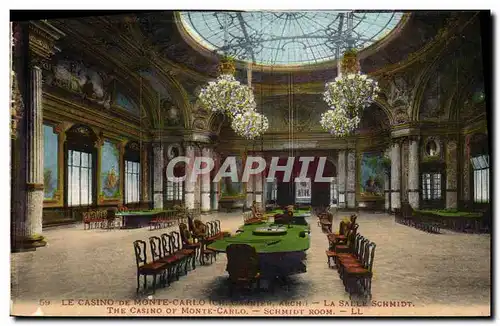 Cartes postales Casino Monte Carlo La salle Schmidt