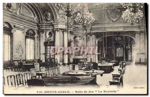 Cartes postales Casino Monte Carlo Salle de jeu la Roulette