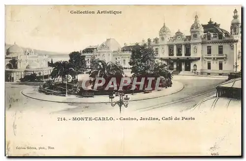 Cartes postales Casino Monte Carlo Casino Jardins Cafe de Paris