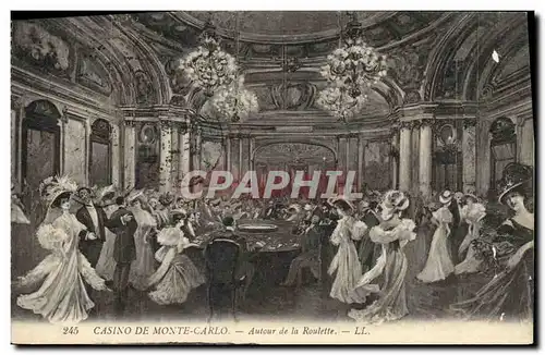 Cartes postales Casino Monte Carlo Autour de la roulette
