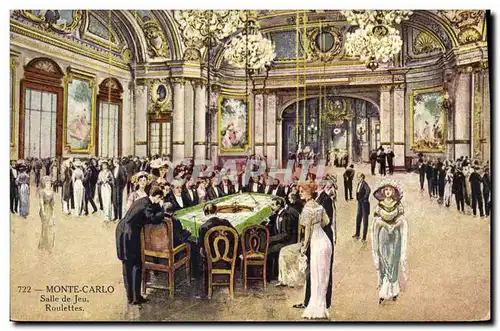 Cartes postales Casino Monte Carlo Salle de jeux Roulettes