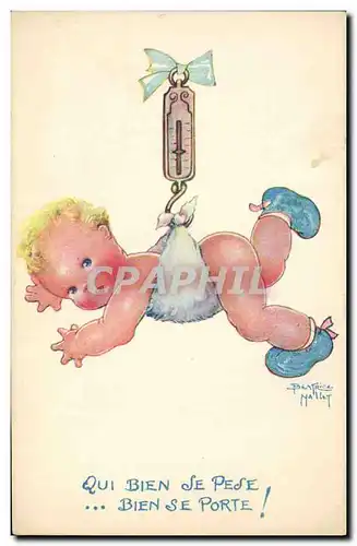 Ansichtskarte AK Fantaisie Illustrateur Mallet Enfant Qui bien se pese