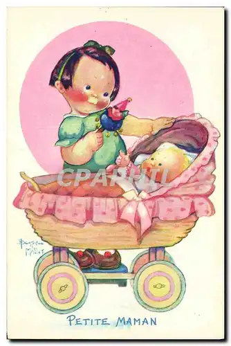 Cartes postales Fantaisie Illustrateur Mallet Enfant Petite maman