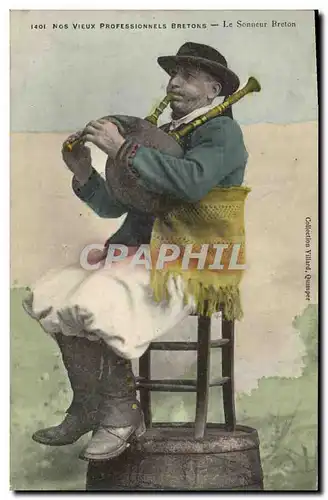 Cartes postales Folklore Le sonneur Breton