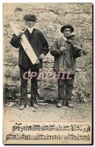 Cartes postales Folklore Pyrenees Musiciens Ossalois qui accompagnent les danses locales