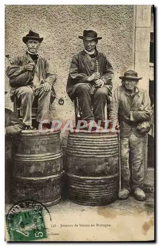 Cartes postales Folklore Joueurs de Biniou en Bretagne