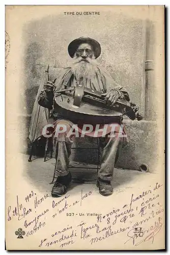 Cartes postales Folklore Type du Centre Un vielleur