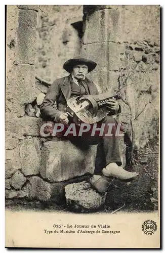 Ansichtskarte AK Folklore Un joueur de Vielle Type de musicien d&#39auberge de campagne