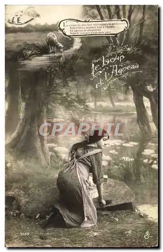 Cartes postales Femme Le loup et l&#39agneau