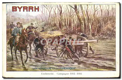 Cartes postales Militaria Byrrh Embourbe