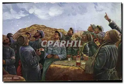 Cartes postales Militaria Un taube passe Dubonnet Vin Quinquina