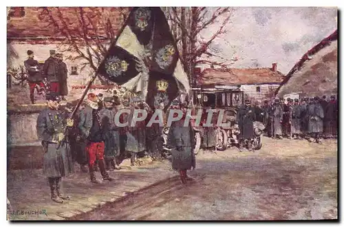 Ansichtskarte AK Militaria Le drapeau allemand du 87eme regiment d&#39infanterie