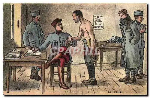Cartes postales Militaria La visite Docteur
