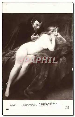 Cartes postales Erotique Salon Albert Penot Mauvais Genie Diable