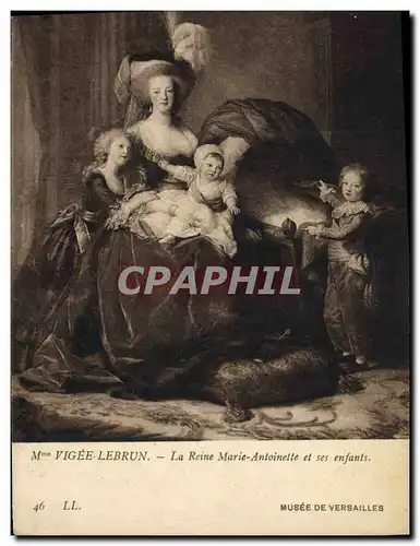 Cartes postales Mme Vigee Lebrun La reine Marie Antoinette et ses enfants Musee de Versailles