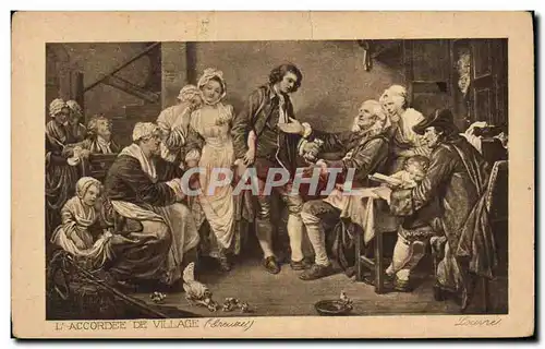 Cartes postales L&#39accordee de village Greuze