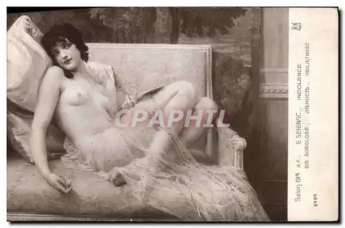 Ansichtskarte AK Erotique Salon 1914 Seignac Indolence