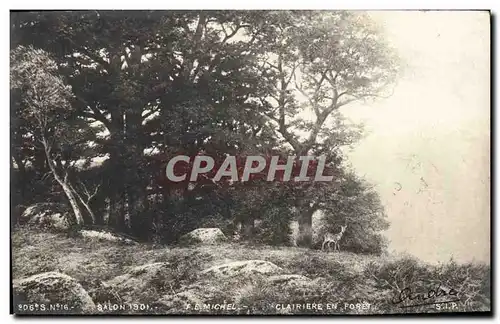 Cartes postales Salon 1901 Michel Clairiere en foret Biche