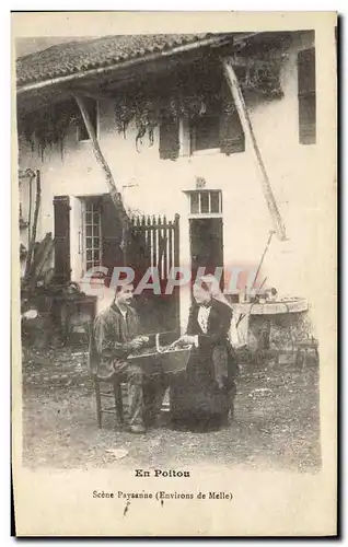 Cartes postales Folklore En Poitou Scene paysanne Environs de Melle