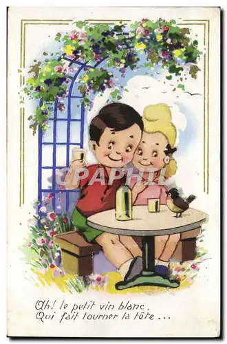 Cartes postales Fantaisie Illustrateur Enfants Ah ! le petit vin blanc