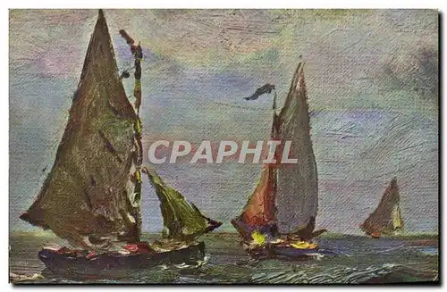 Cartes postales Fantaisie Illustrateur Bateau