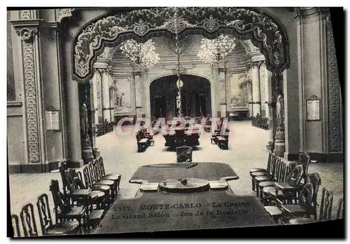 Cartes postales Casino Monte Carlo Le grand salon Jeu de la roulette