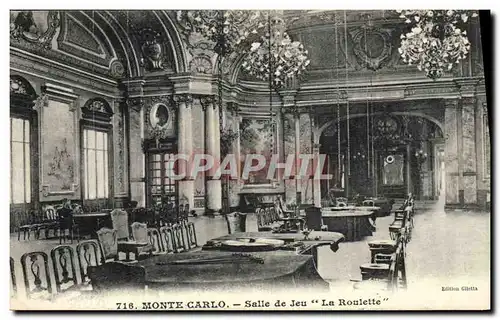 Cartes postales Casino Monte Carlo Salle de jeu La roulette