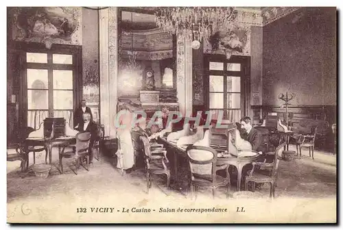 Cartes postales Casino Vichy Salon de correspondance