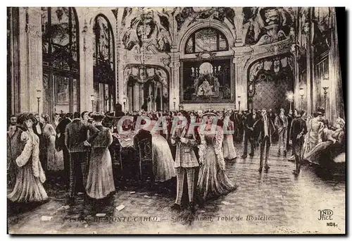 Cartes postales Casino Monte Carlo Salle Schmitt Table de roulette
