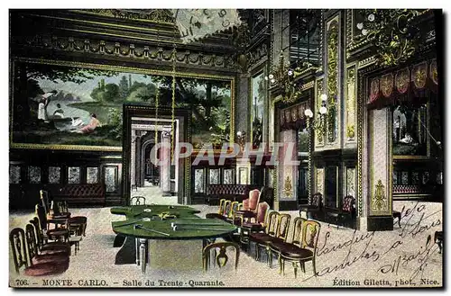 Cartes postales Casino Monte Carlo Salle de Trente Quarante