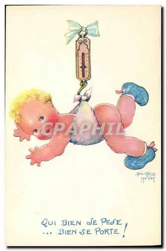 Ansichtskarte AK Fantaisie Illustrateur Enfants Beatrice Mallet Qui bien se pese
