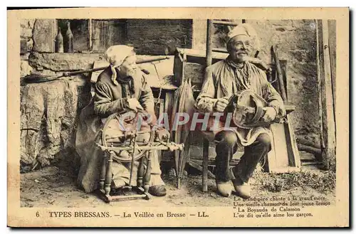 Cartes postales Folklore Types Bressans La veillee en Bresse