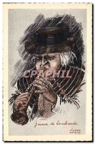 Cartes postales Folklore Joueur de Bombarde Jorge Morin Bretagne