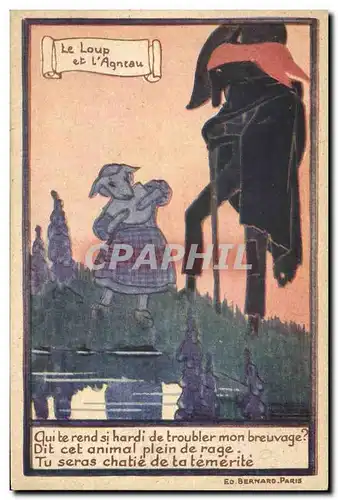 Cartes postales Le loup et l&#39agneau