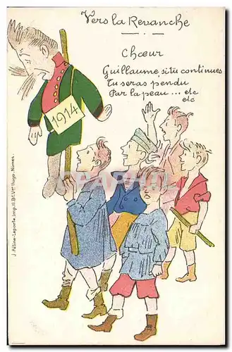 Cartes postales Militaria Enfants Vers la revanche Guillaume