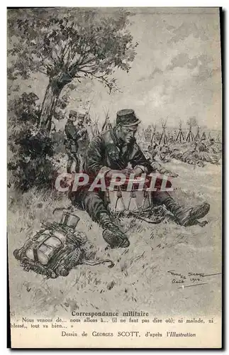 Cartes postales Militaria Correspondance militaire Georges Scott L&#39Illustration