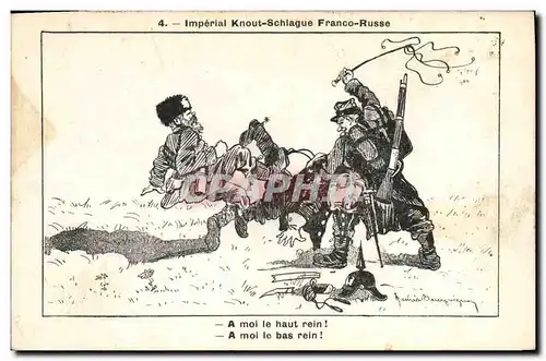 Cartes postales Militaria Imperial Knout Schiaque Franco Russe