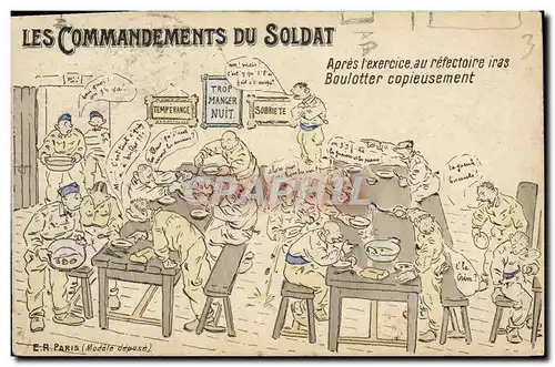 Cartes postales Militaria Les commandements du soldat