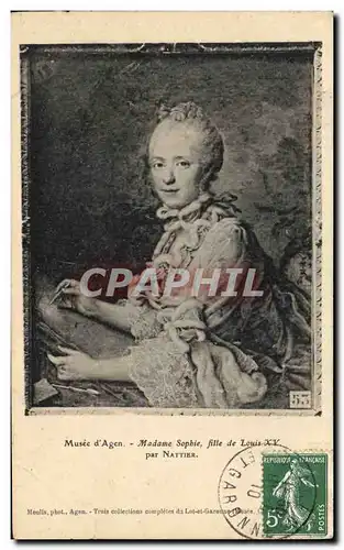 Cartes postales Musee d&#39Angers Madame Sophie fille de louis XV par Nattier