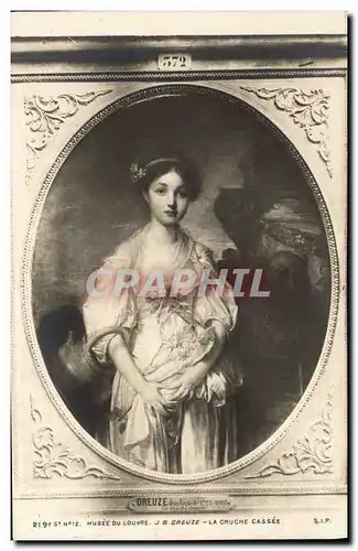 Cartes postales Paris Musee du louvre Greuze La cruche cassee