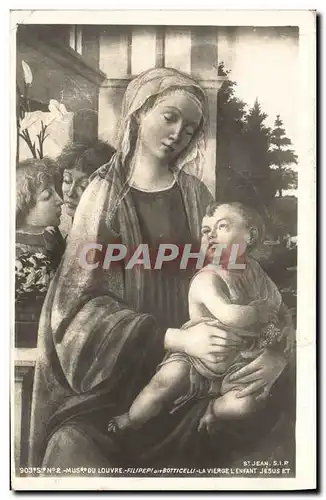 Cartes postales Paris Musee du Louvre Botticelli La vierge l&#39enfant Jesus