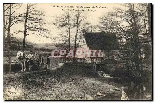 Ansichtskarte AK Folklore Scenes champetres du centre de la France Le depart pour les champs