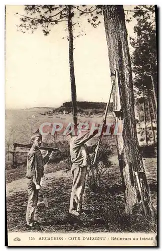 Cartes postales Folklore Arcachon Resineurs au travail