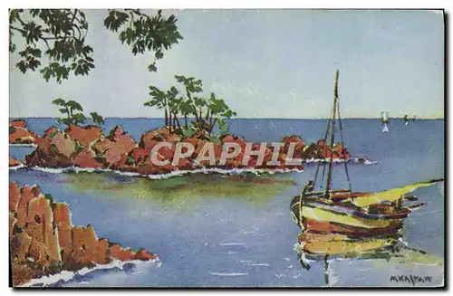 Cartes postales Fantaisie Illustrateur Annemasse Bateau