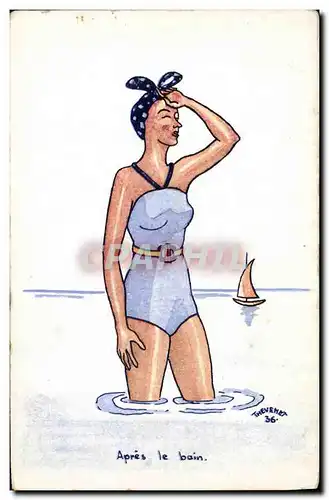 Cartes postales Fantaisie Illustrateur Femme Apres le bain