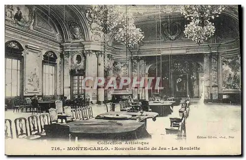 Cartes postales Casino de Monte Carlo Nouvelle salle de jeu la roulette