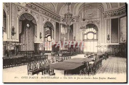 Cartes postales Casino de Monte Carlo Une salle de jeu SAlle Empire Roulette
