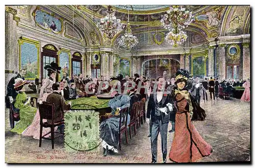 Cartes postales Casino de Monte Carlo Salle Schmitt Table de roulette